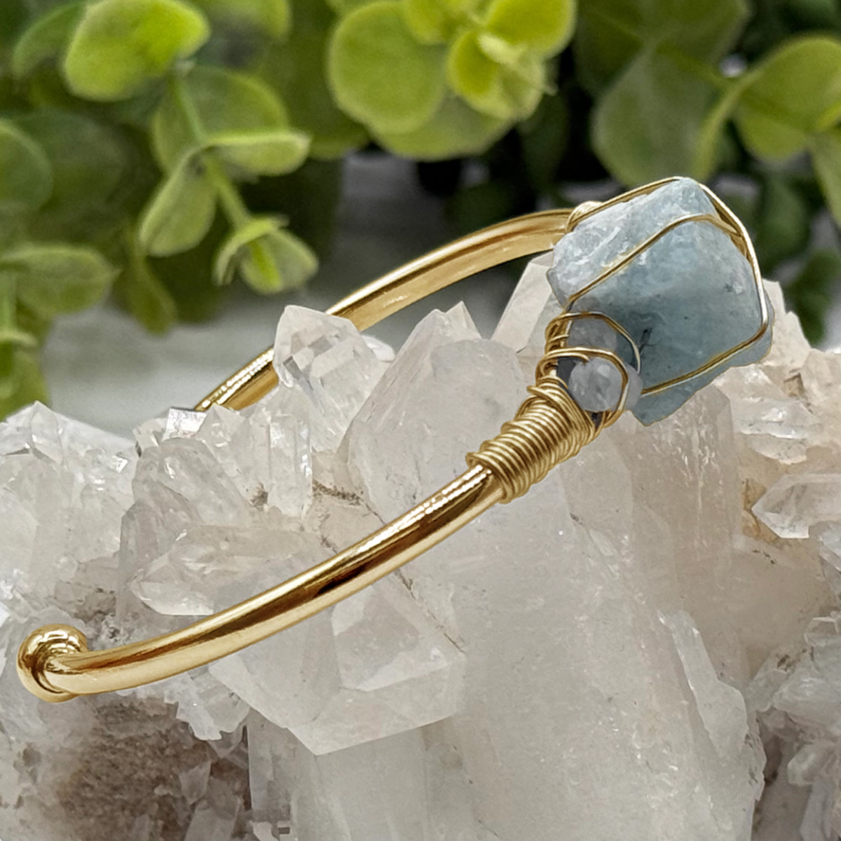 Gemstone Wire-Wrapped Bracelet - Yellow Gold (Rokt Exclusive)