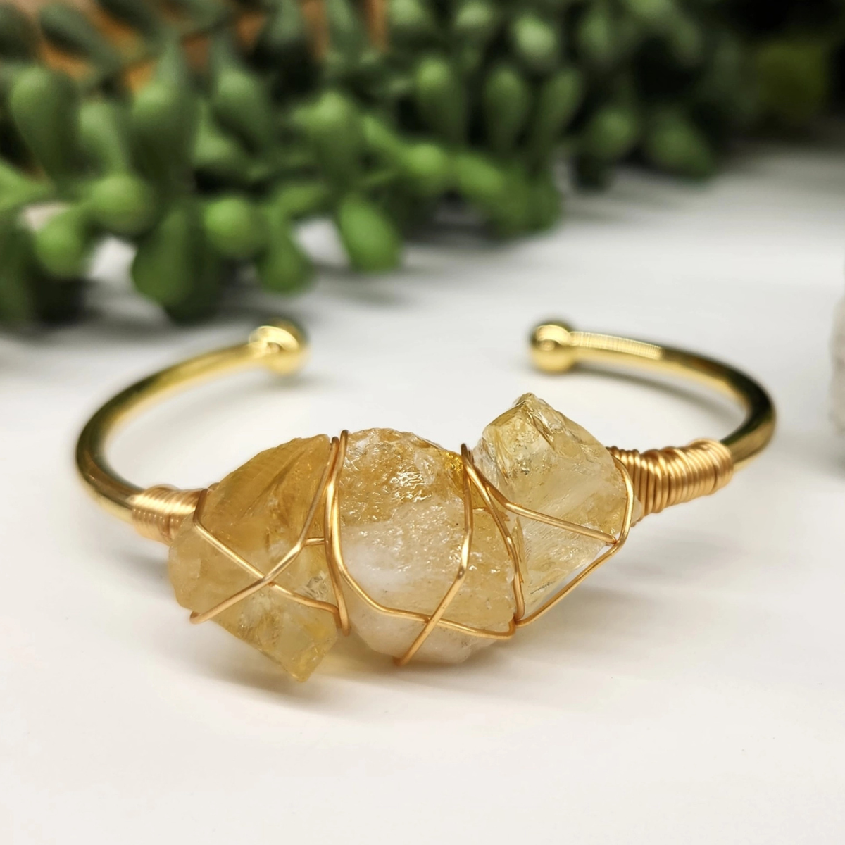 Gemstone Wire-Wrapped Bracelet - Yellow Gold (Rokt Exclusive)