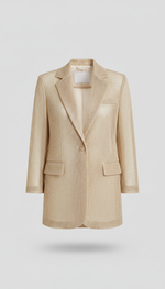 Tailored Mesh Blazer in Champagne Beige