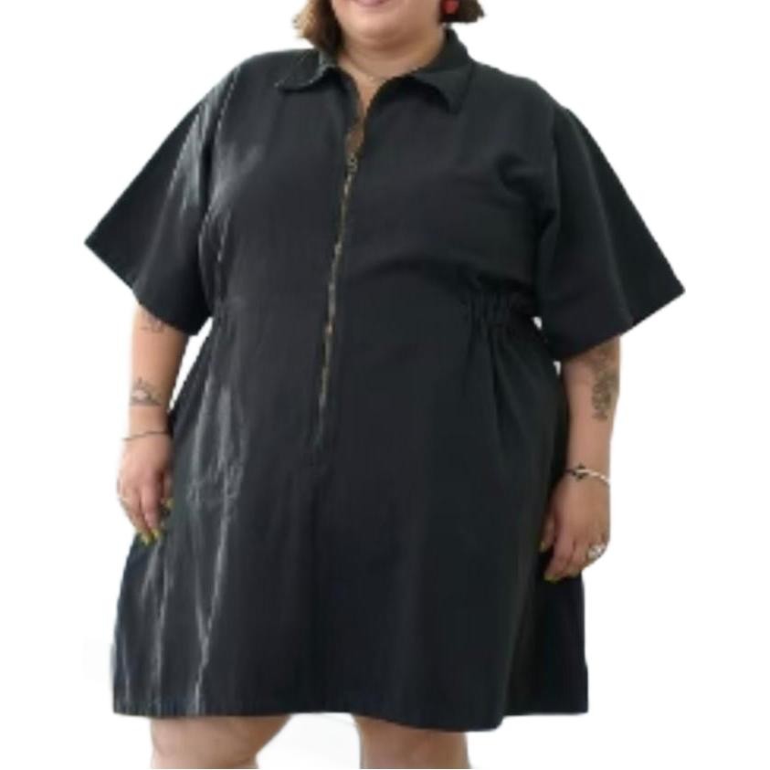 Fashion Solid Color Short Sleeve Dress Women