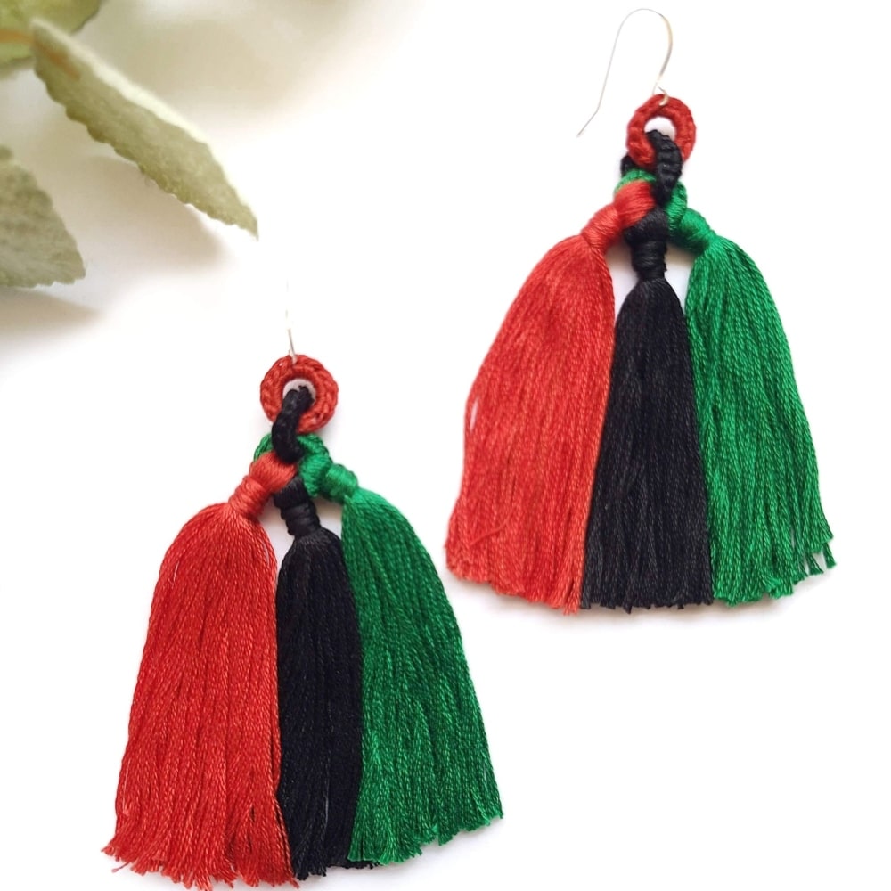 African Pride Tassel Earrings