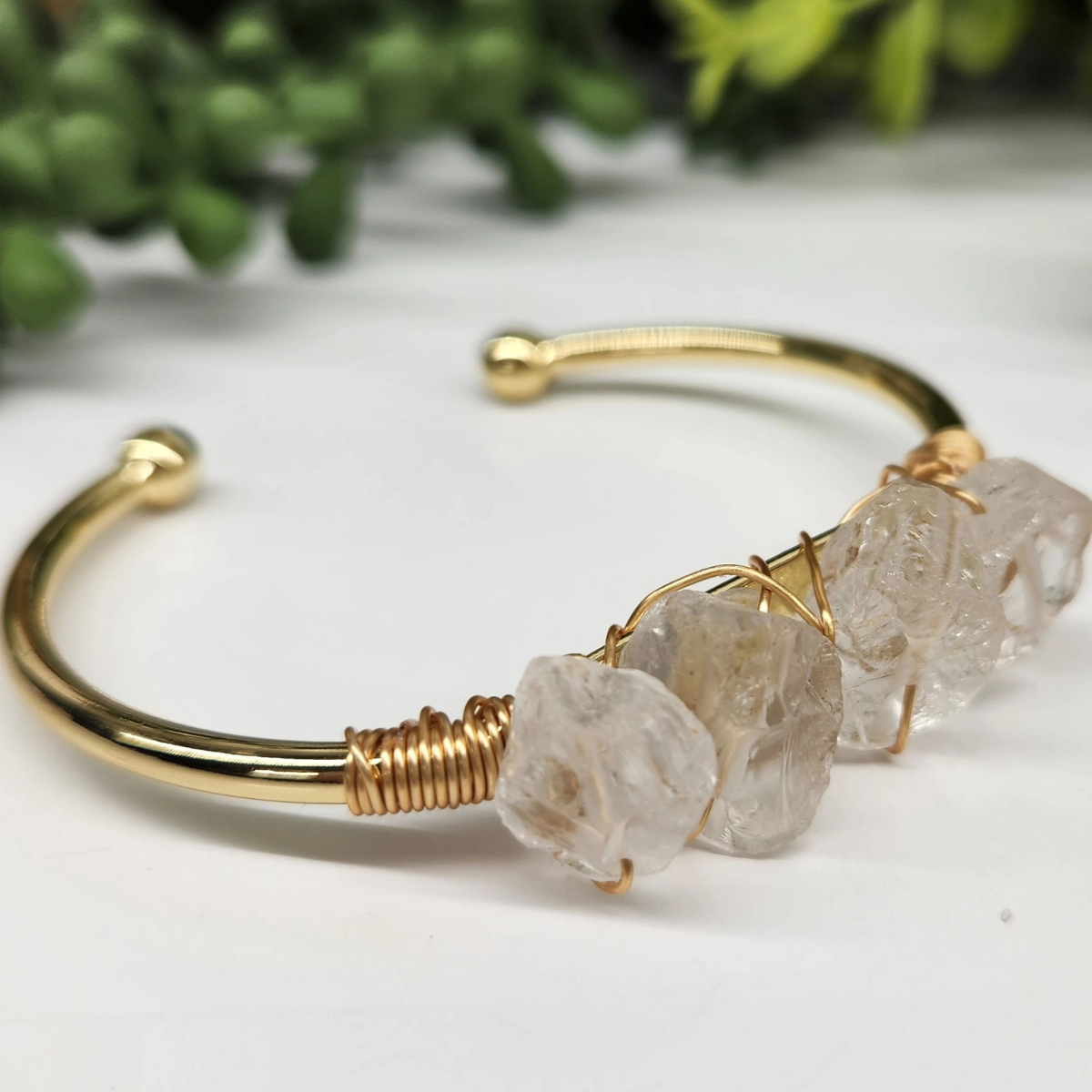 Gemstone Wire-Wrapped Bracelet