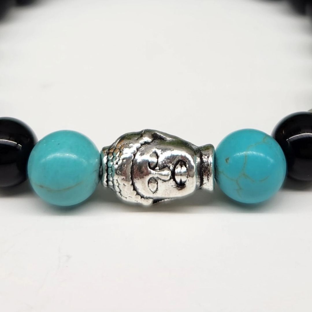Buddha Black Obsidian Beaded Bracelets