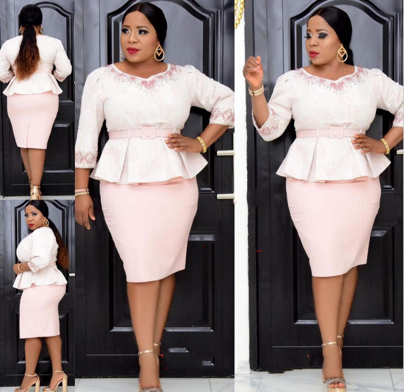 Plus Size African Print Skirt Set