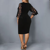 Close up view of the botanical pattern on the Ladies Floral Plus Size Fat Women Party Bodycon Big Dress