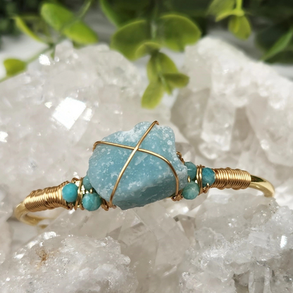 Gemstone Wire-Wrapped Bracelet - Yellow Gold (Rokt Exclusive)