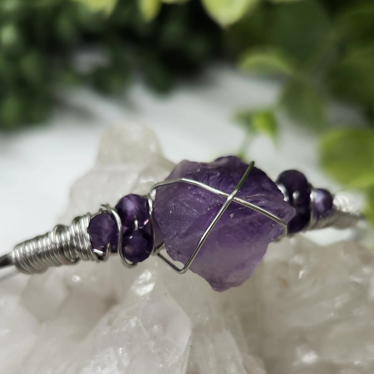 Gemstone Wire-Wrapped Bracelet - White Gold (Rokt Exclusive)
