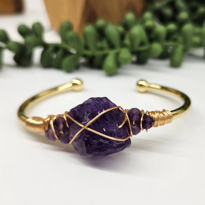 Gemstone Wire-Wrapped Bracelet - Yellow Gold (Rokt Exclusive)