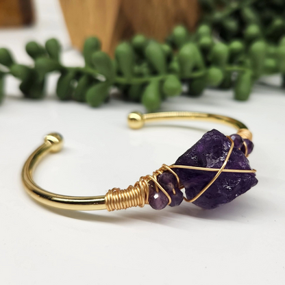 Gemstone Wire-Wrapped Bracelet - Yellow Gold (Rokt Exclusive)