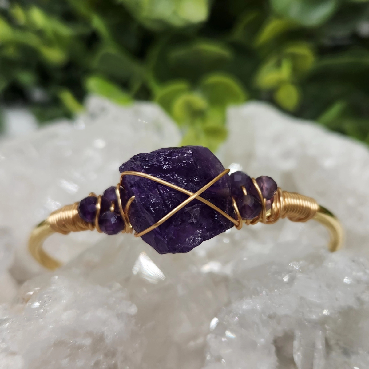 Gemstone Wire-Wrapped Bracelet - Yellow Gold (Rokt Exclusive)