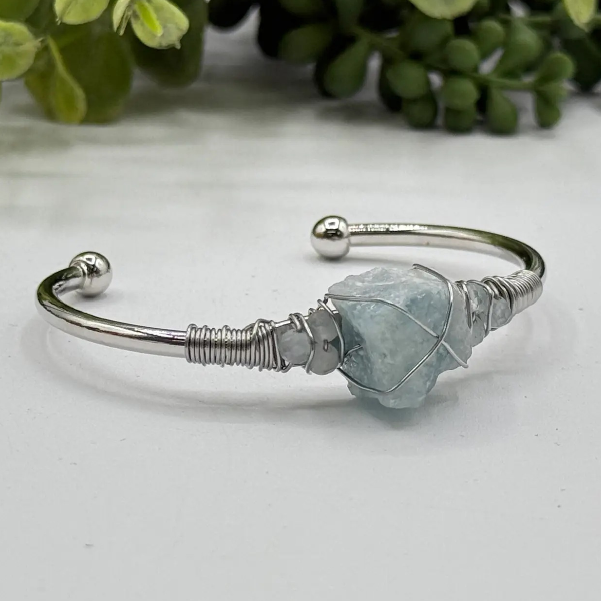 Gemstone Wire-Wrapped Bracelet - White Gold (Rokt Exclusive)