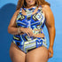 Casual Plus Size One Piece Swimsuit with a flattering ruched front panel