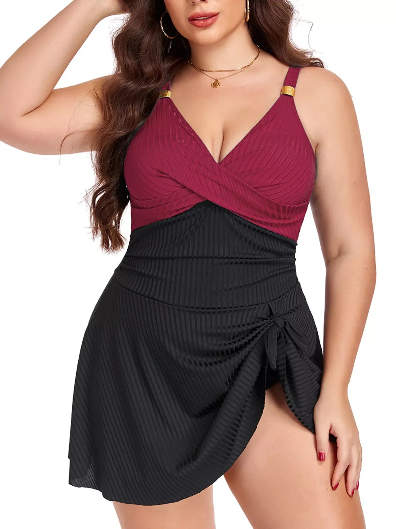 Plus Size Mesh Lace Dress