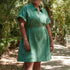 Fashion Solid Color Short Sleeve Dress Women