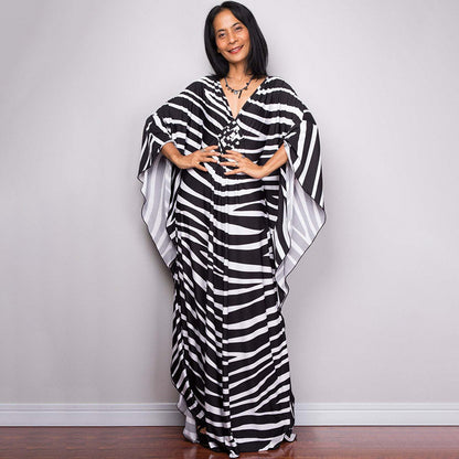 Ladies European And American Polyester Print Beach Smock Robe