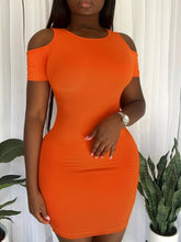 Plus Size Cold Shoulder Short Sleeve Mini Dress for Parties
