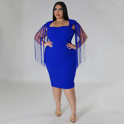 Sexy Tassel Sleeveless Elegant Figure-hugging Dress
