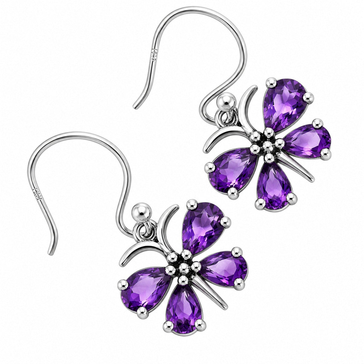 African Amethyst Earrings T-1014 AGTE1003_B