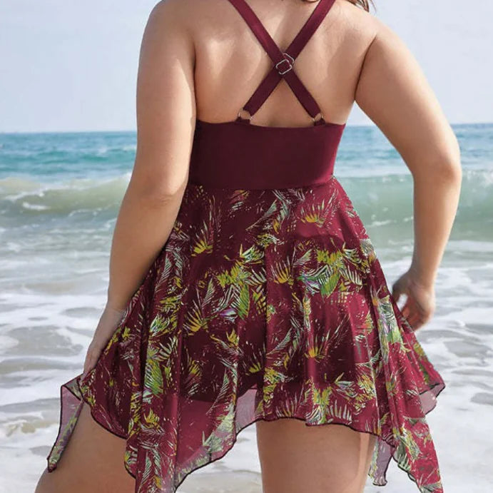 Elegant Plus Size Gradient Dress
