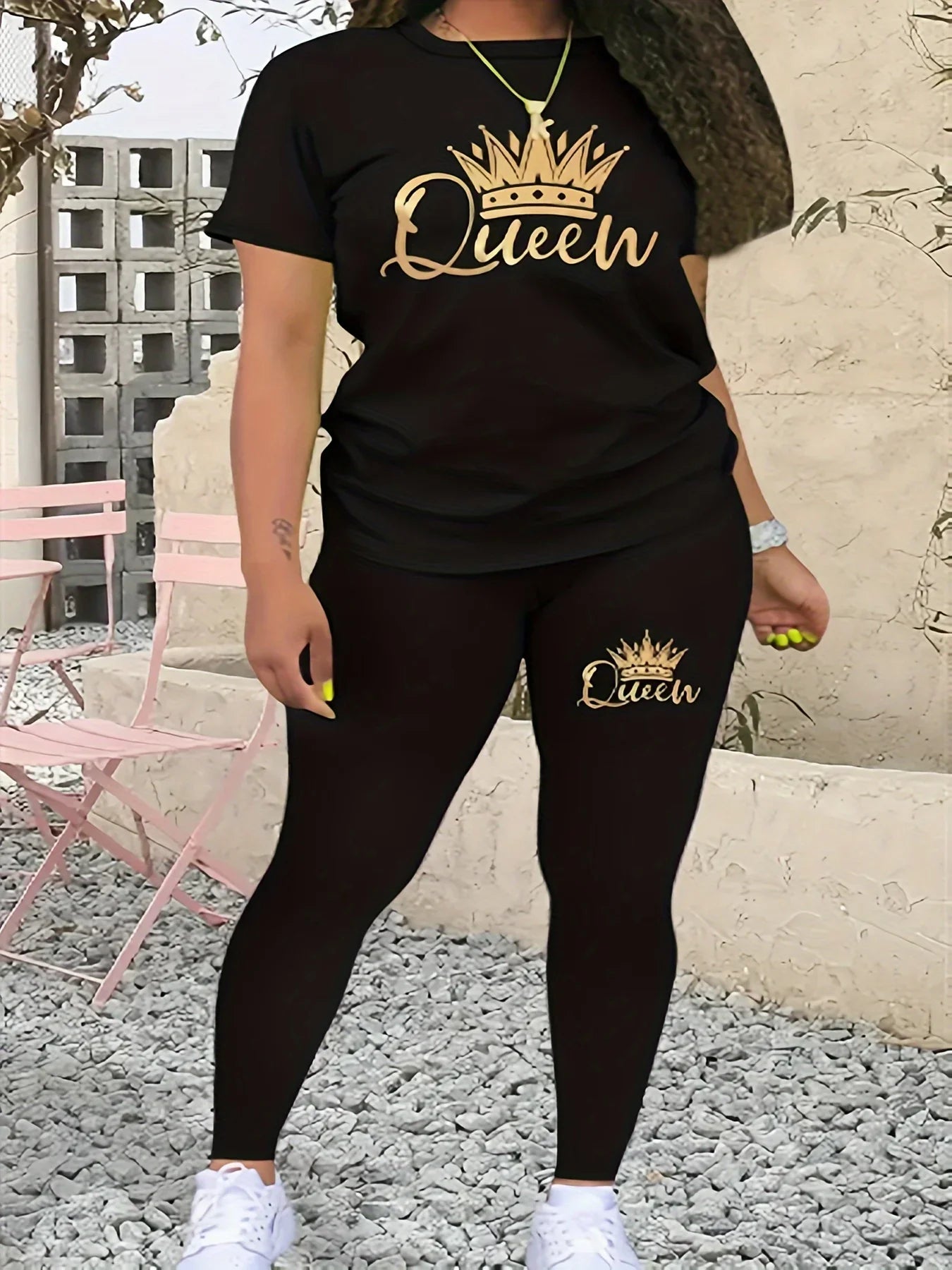 Shop our Summer Plus Size Printed Casual Set. This comfortable two-piece outfit features a lightweight bohemian print fabric perfect for warm-weather style.