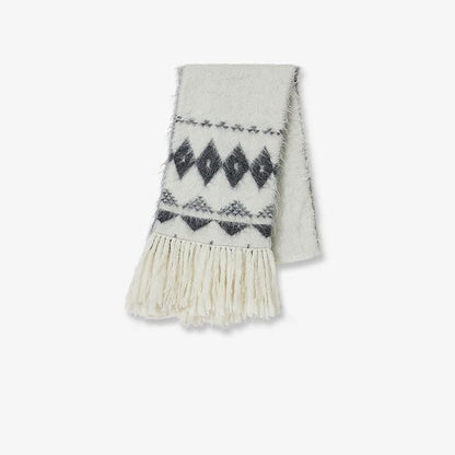 Nepal alpaca wool color clashing jacquard tassel scarf women winter warm shawl 190*27