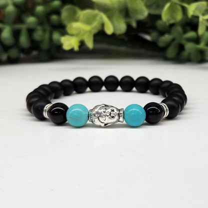 Buddha Black Obsidian Beaded Bracelets
