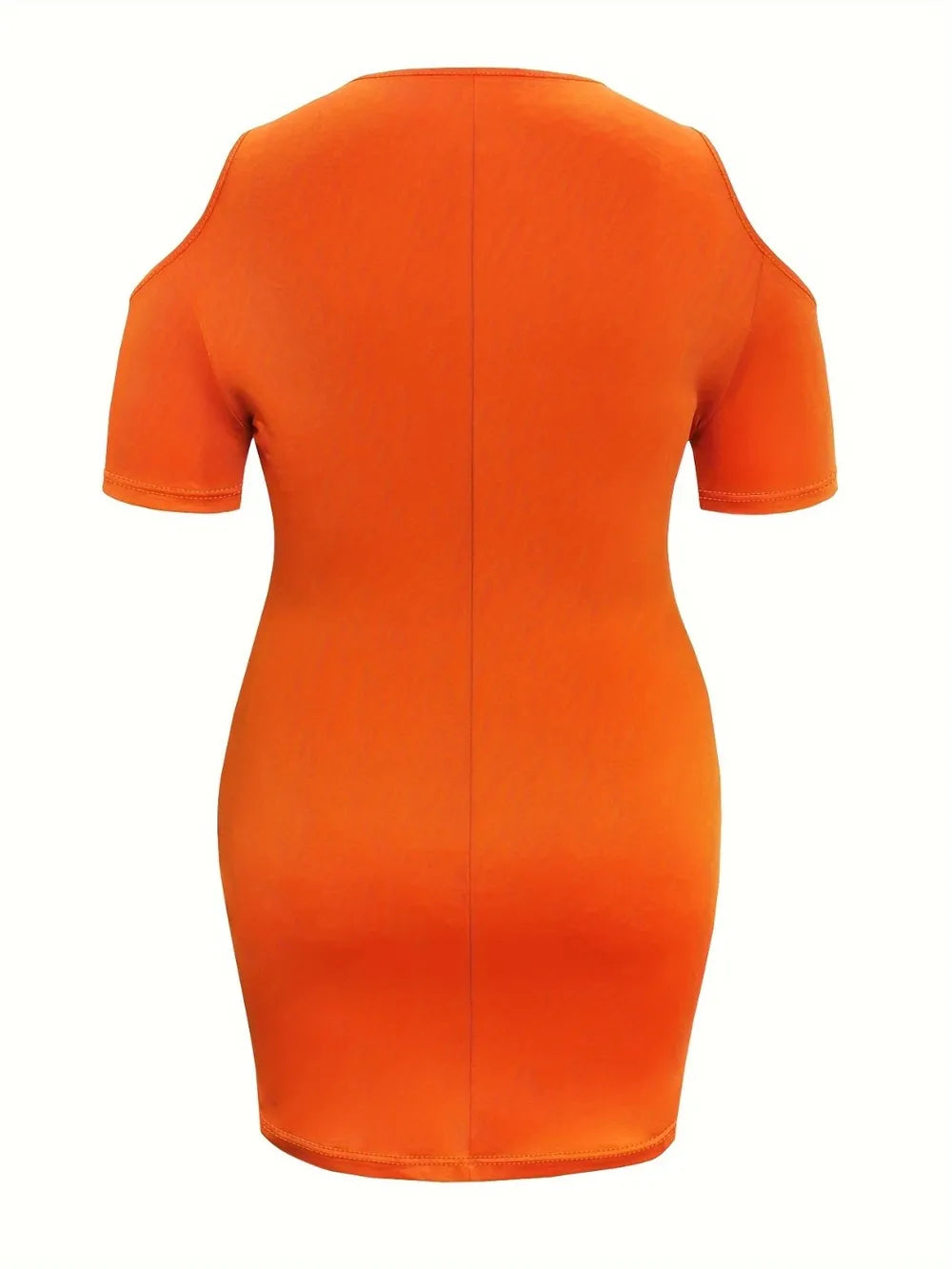 Plus Size Cold Shoulder Short Sleeve Mini Dress for Parties