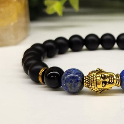 Buddha Black Obsidian Beaded Bracelets