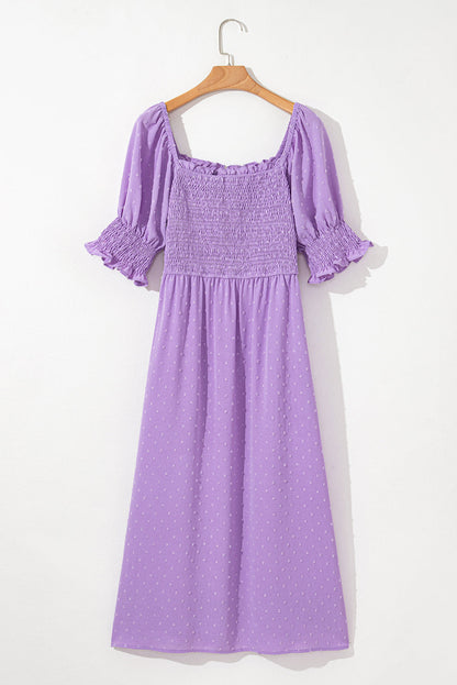 Marley Plus Size Swiss Dot Smocked Dress