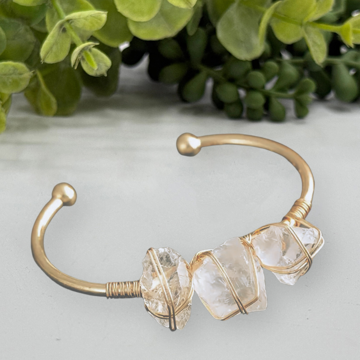 Gemstone Wire-Wrapped Bracelet