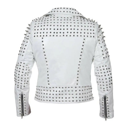Womens Brando Studded Leather Jacket